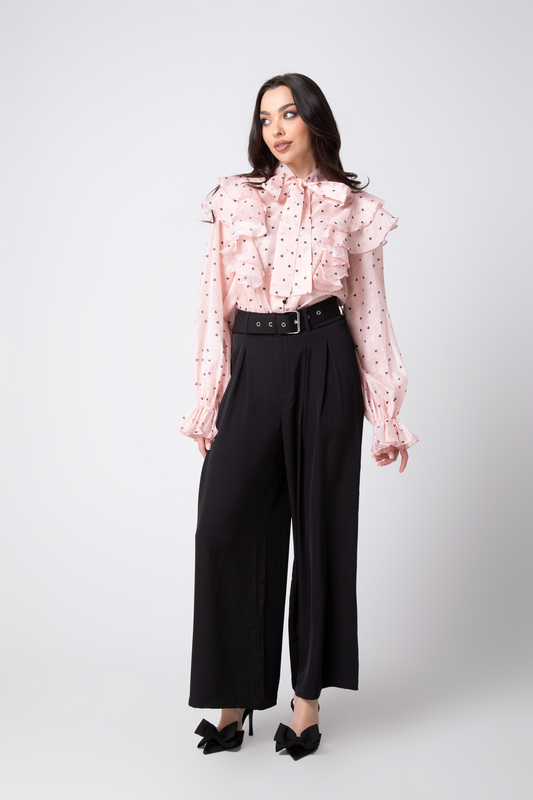 Панталон с висока талия Palazzo /Black/