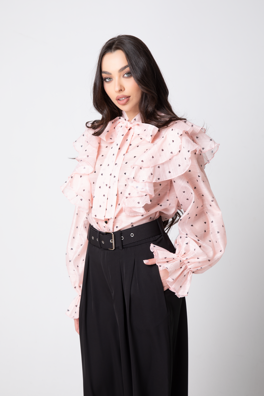 Риза с жабо Jaklin /Pink/